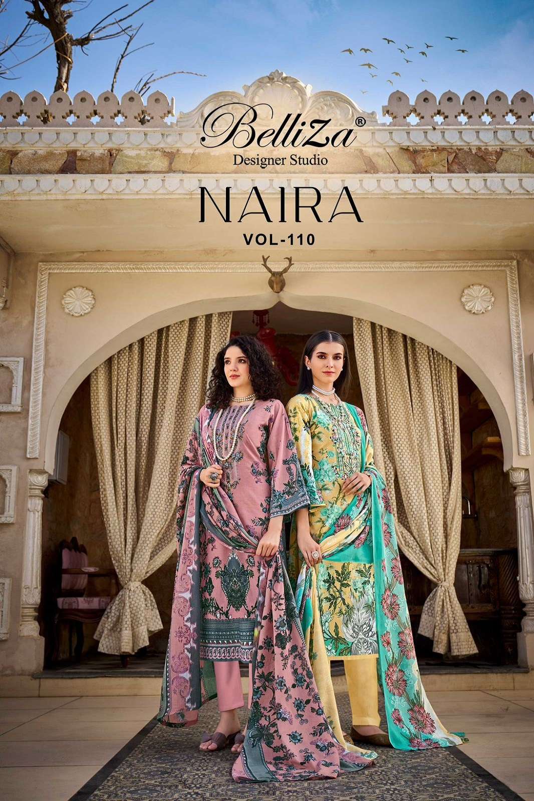 BELLIZA DESIGNER NAIRA VOL 110 COTTON EMBROIDERED DRESS MATERIALS