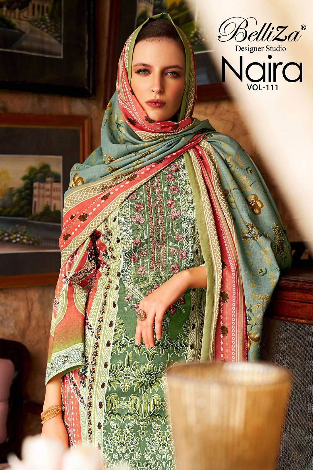 BELLIZA DESIGNER NAIRA VOL 111 COTTON EMBROIDERED DRESS MATERIALS