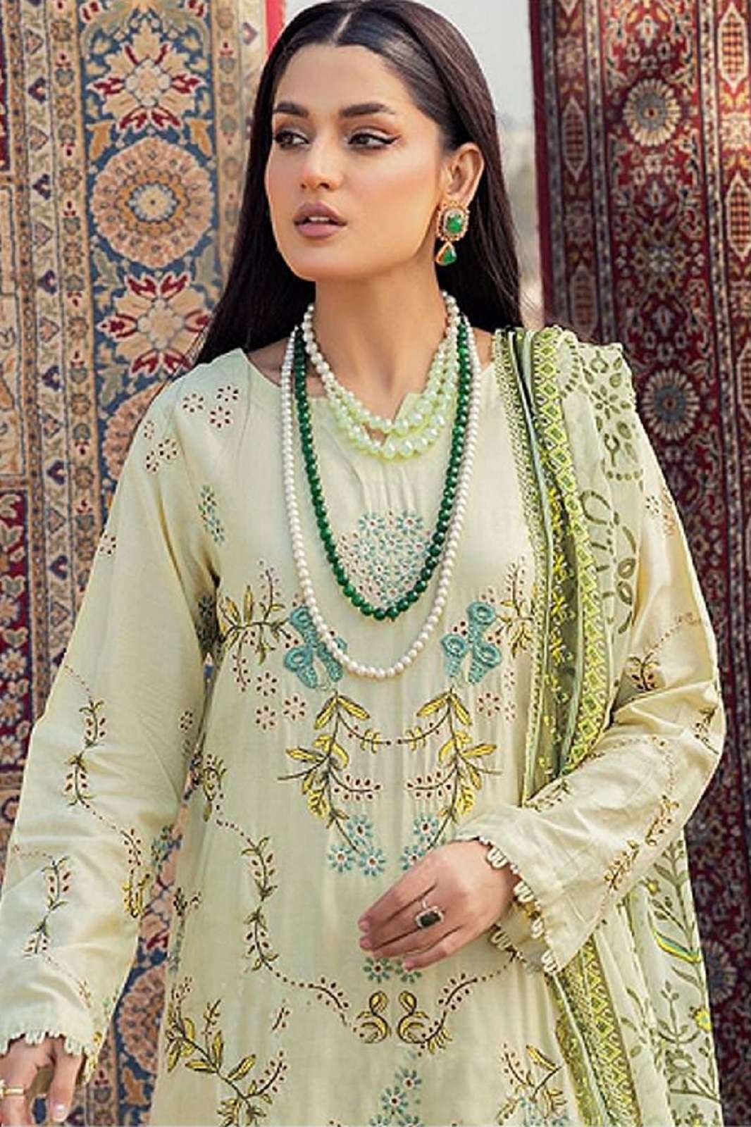 BILQIS B 176 ABCD CAMBRIC LAWN COTTON EMBROIDERED SUITS