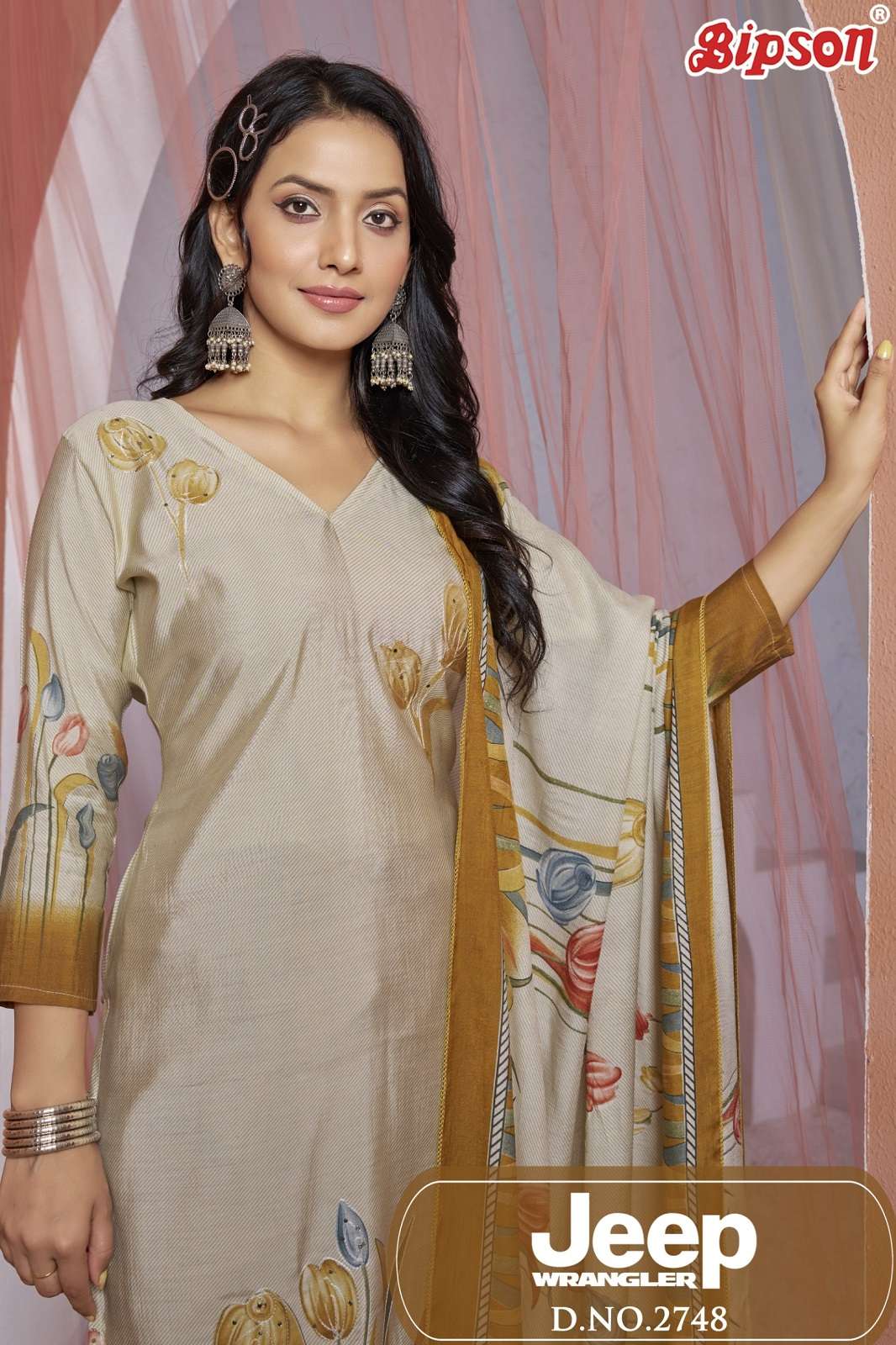 BIPSON PRINTS JEEP WRANGLAR 2748 ROMAN SILK HANDWORKED SUITS