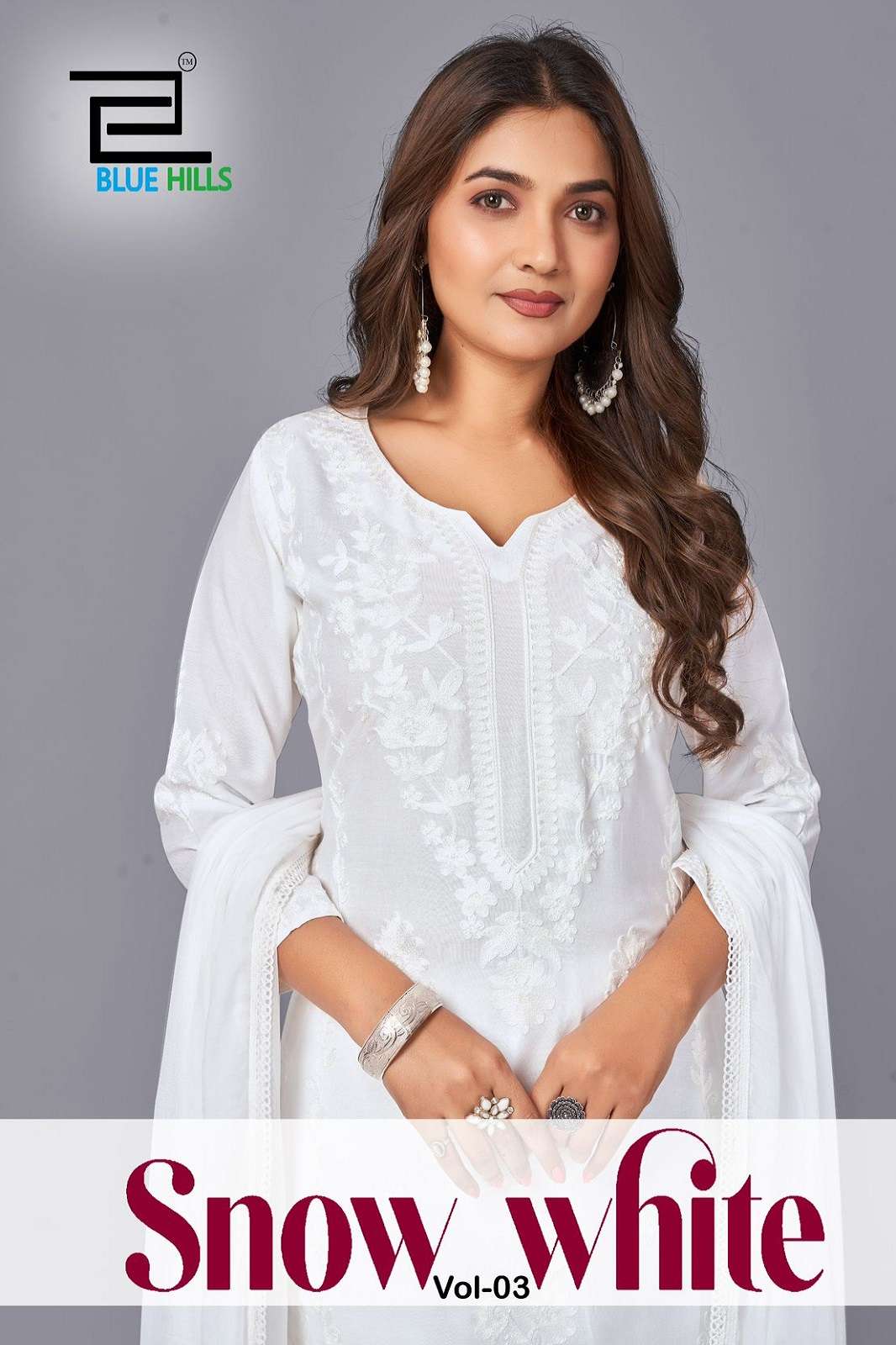 BLUE HILLS SNOW WHITE VOL 3 READY TO WEAR RAYON KURTIES