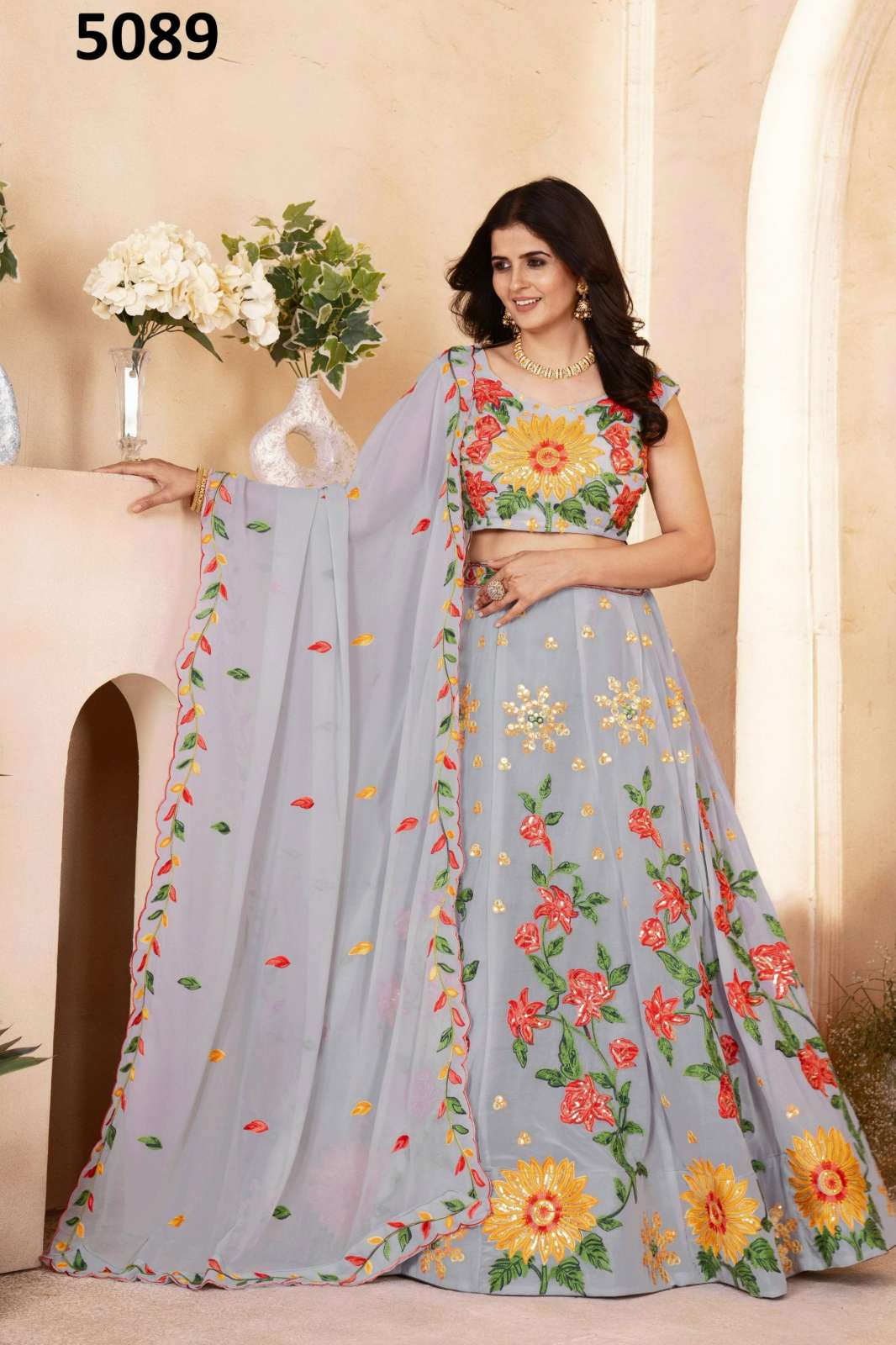 Crazy cloths 5089 Party Wear Faux Georgette Embroidery Lehenga Choli