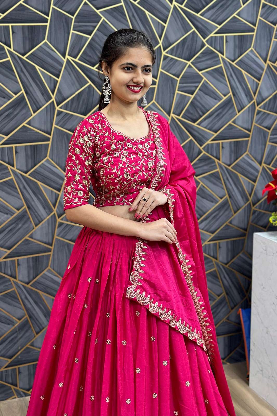 CRAZYCLOTHES 075 CHINON EMBROIDERED READY TO WEAR LEHENGAS