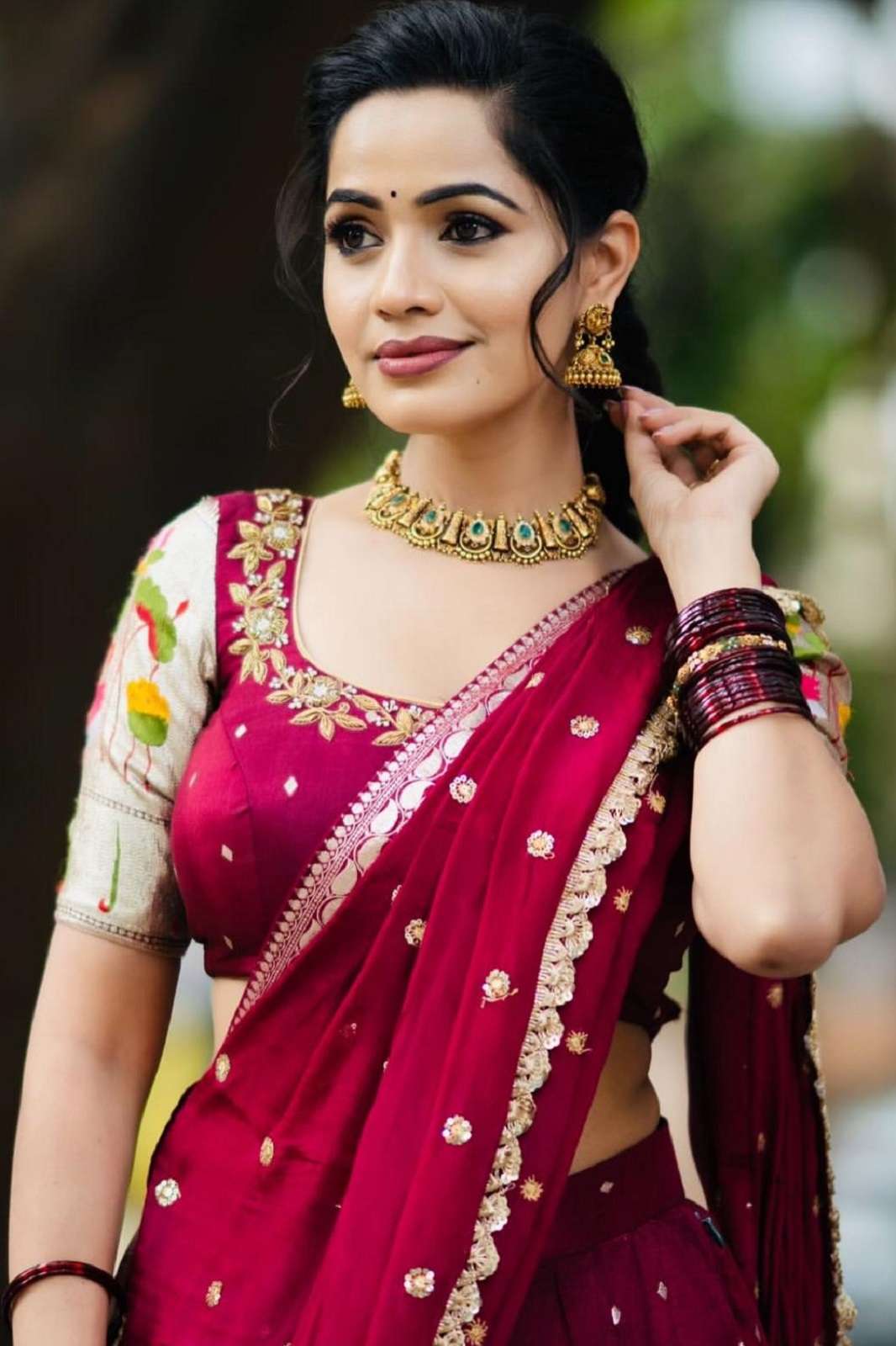 CRAZYCLOTHES 515 GEORGETTE EMBROIDERED READY TO WEAR LEHENGAS