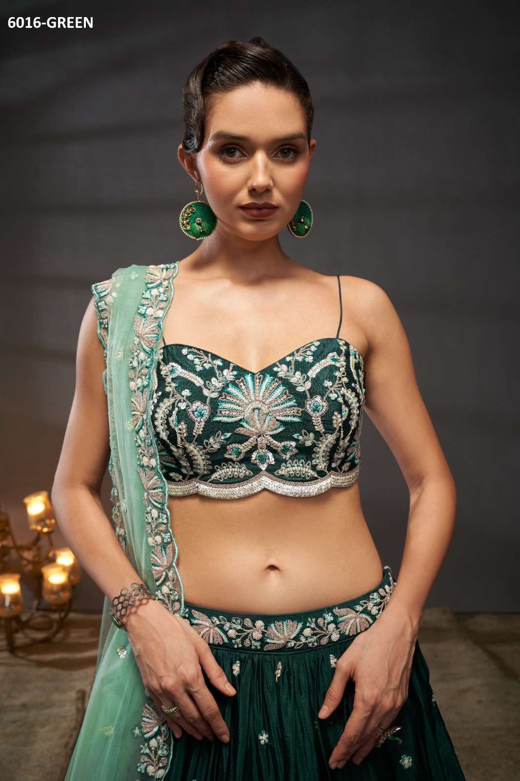 CRAZYCLOTHES 6016 CHIFFON EMBROIDERED READY TO WEAR LEHENGAS
