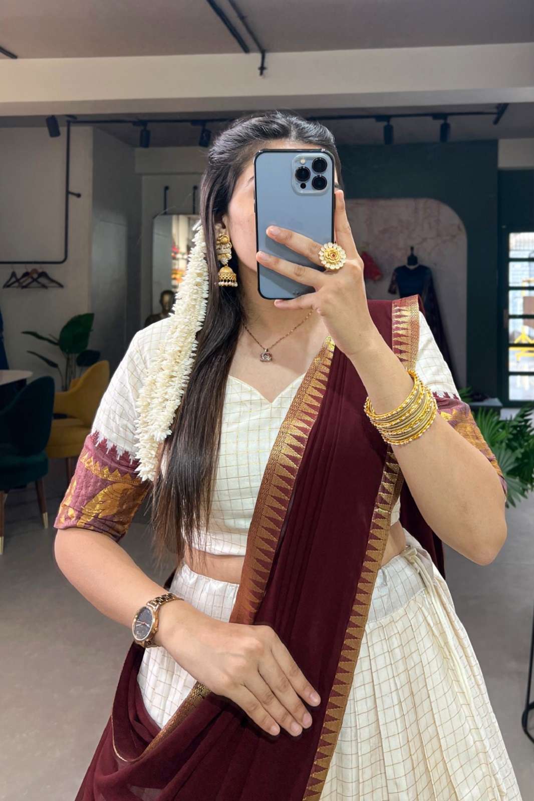 CRAZYCLOTHES LNB 2047 POLY COTTON WEAVING WORKED LEHENGAS