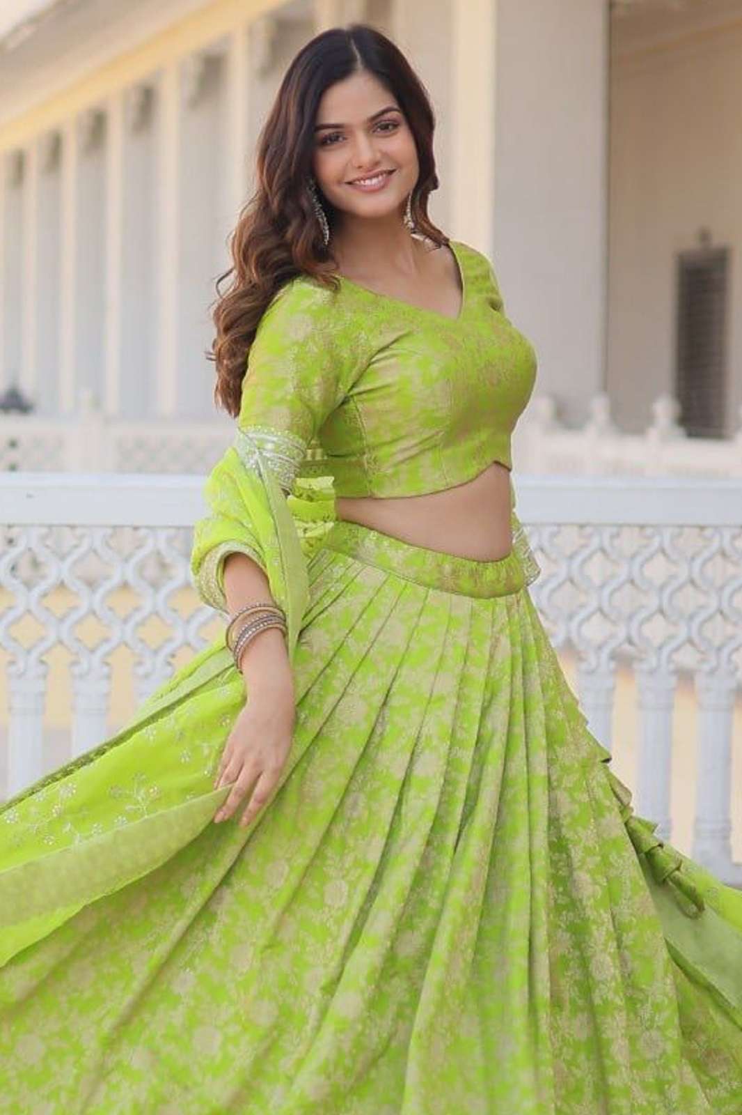 CRAZYCLOTHES LW 7081 VISCOSE JAQUARD EMBROIDERED LEHENGAS