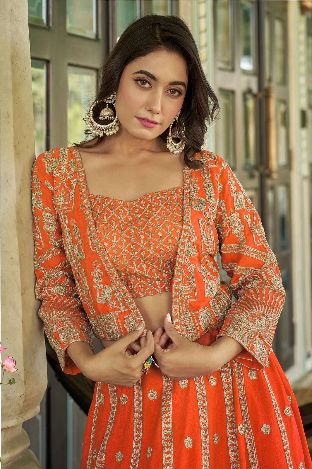 CRAZYCLOTHES NIKHAR CHINON EMBROIDERED READYMADE LEHENGAS