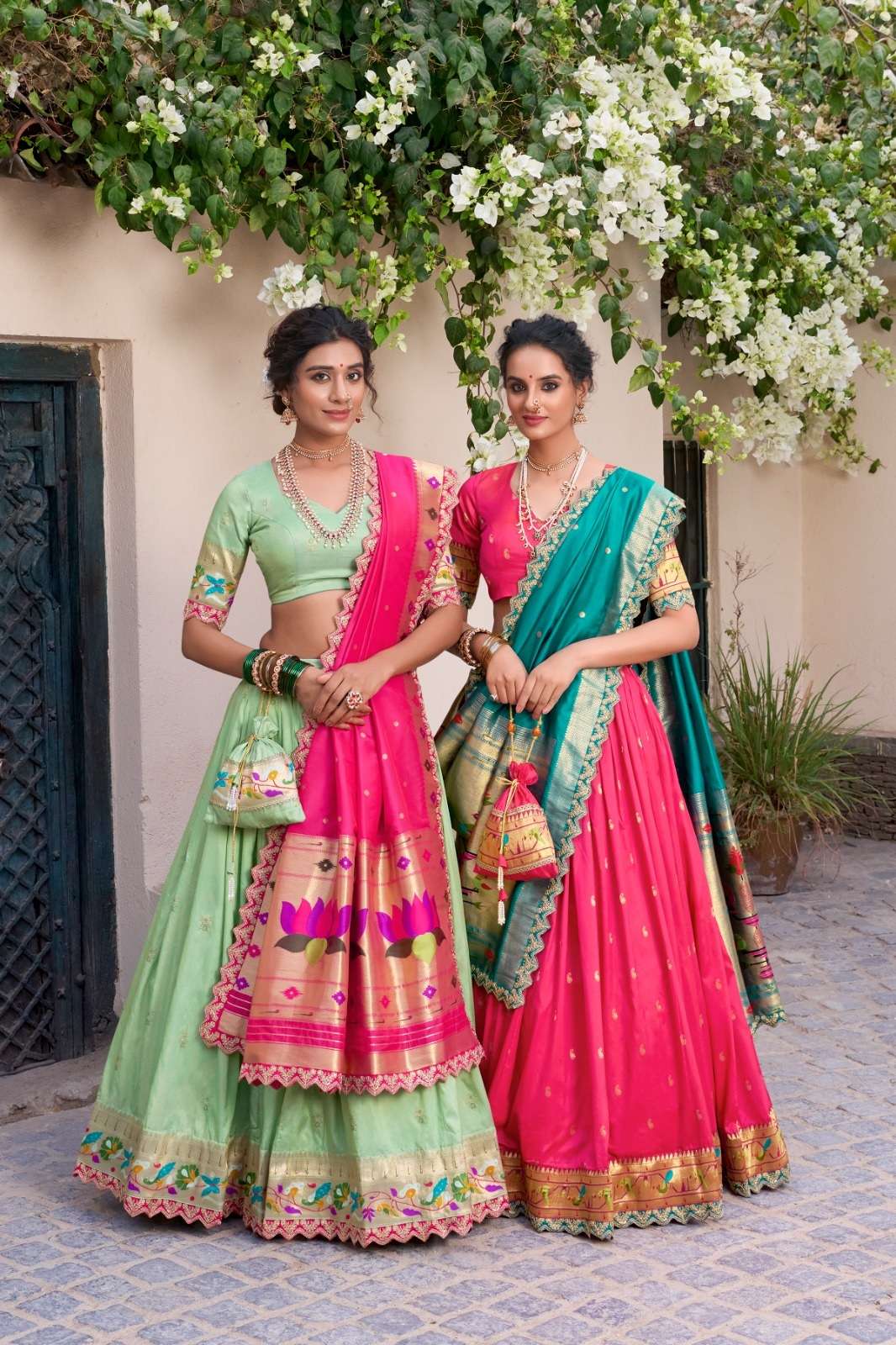 CRAZYCLOTHES SRIVIDYA 2014 JAQUARD SILK LEHENGAS