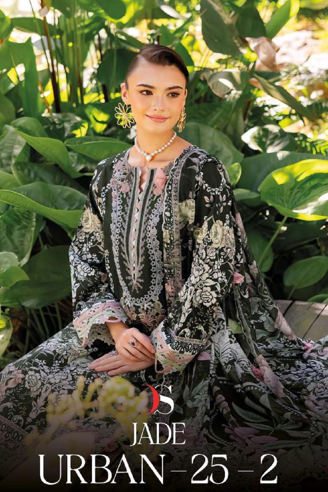 DEEPSY SUITS JADE URBAN LAWN 25 2 COTTON EMBROIDERED SUITS