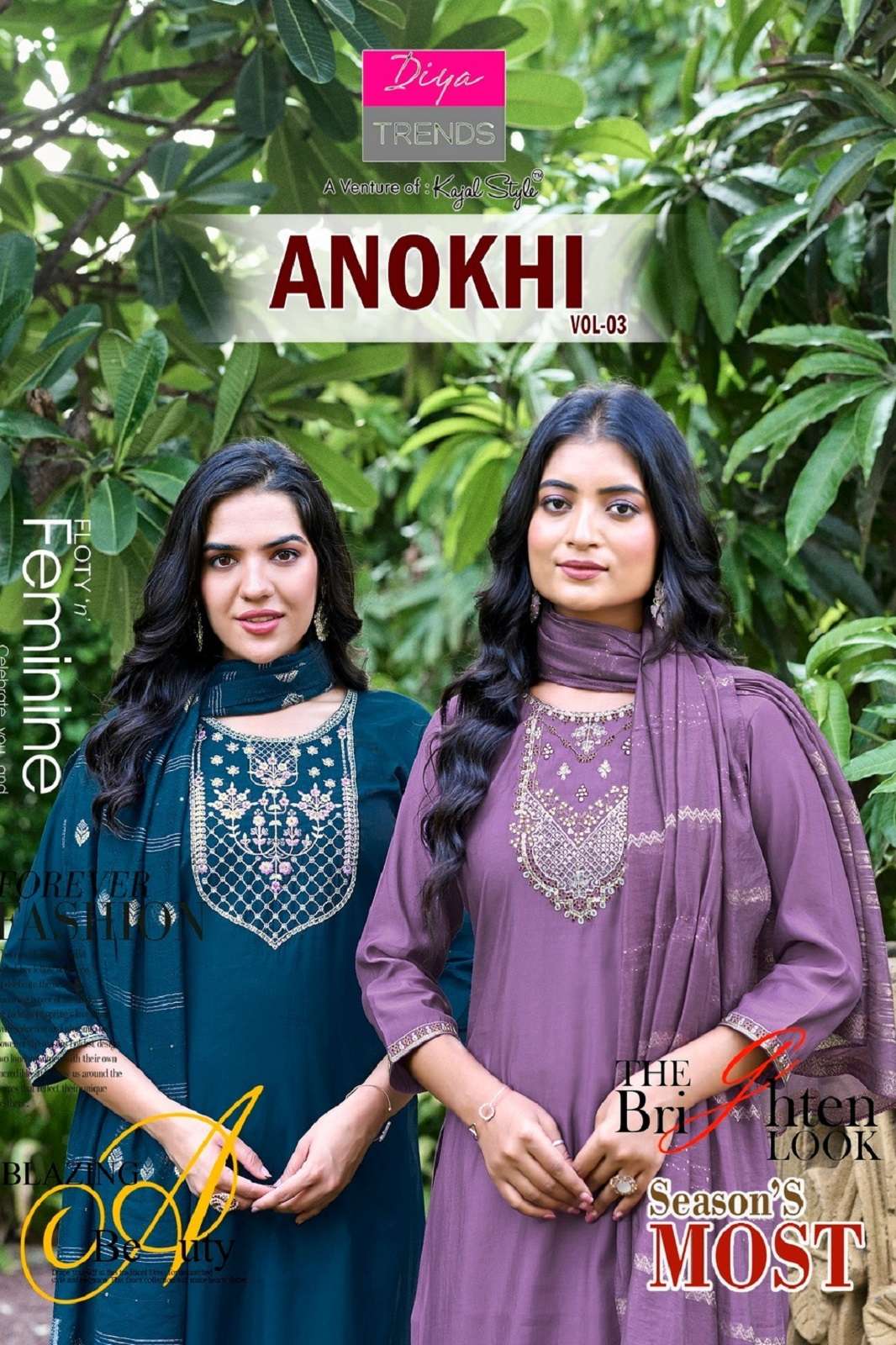 DIYA ANOKHI VOL 3 SILK EMBROIDERED READY TO WEAR KURTIES