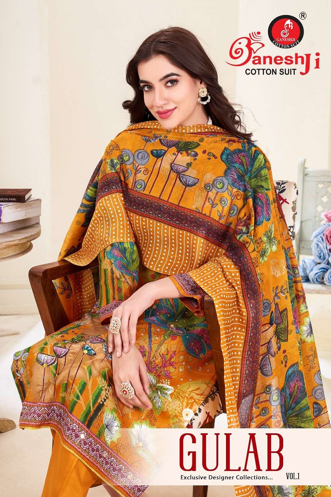 GANESHJI GULAB VOL 1 COTTON PRINTED DRESS MATERIAL