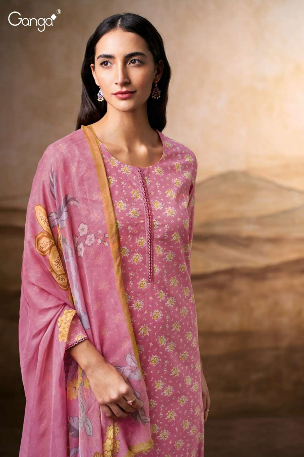 GANGA ERISHA S3699 PREMIUM COTTON PRINTED SUIT WITH EMBROIDERY
