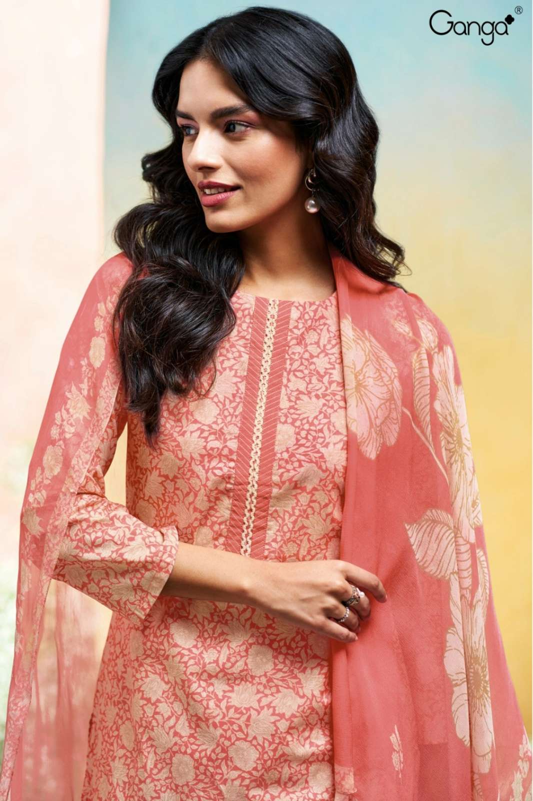GANGA LAKMINI S3632 PREMIUM COTTON PRINTED SUIT WITH EMBROIDERY