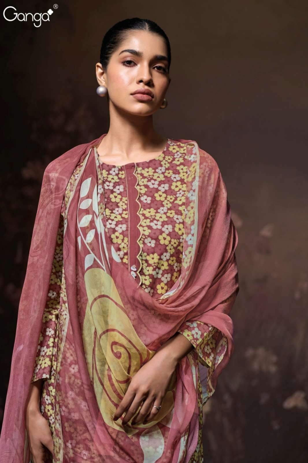 GANGA LURAA S3589 PREMIUM COTTON PRINTED SUIT WITH EMBROIDERY