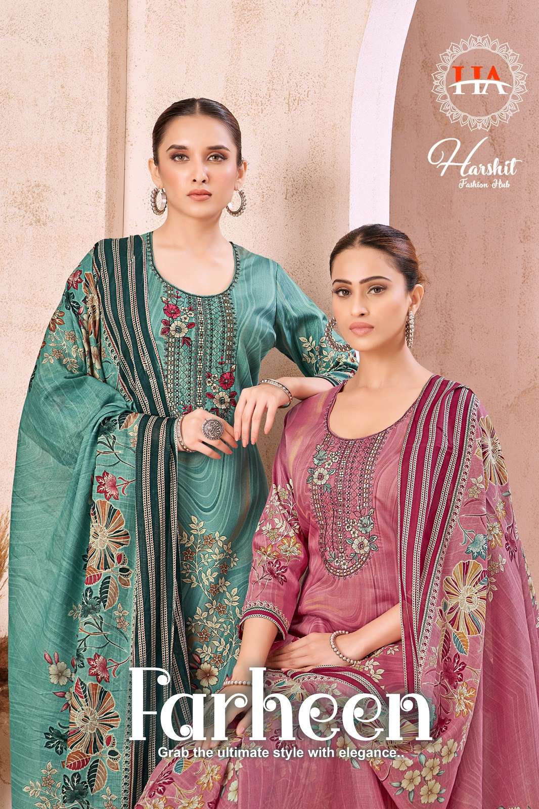 HARSHIT FASHION FARHEEN COTTON EMBROIDERED DRESS MATERIALS