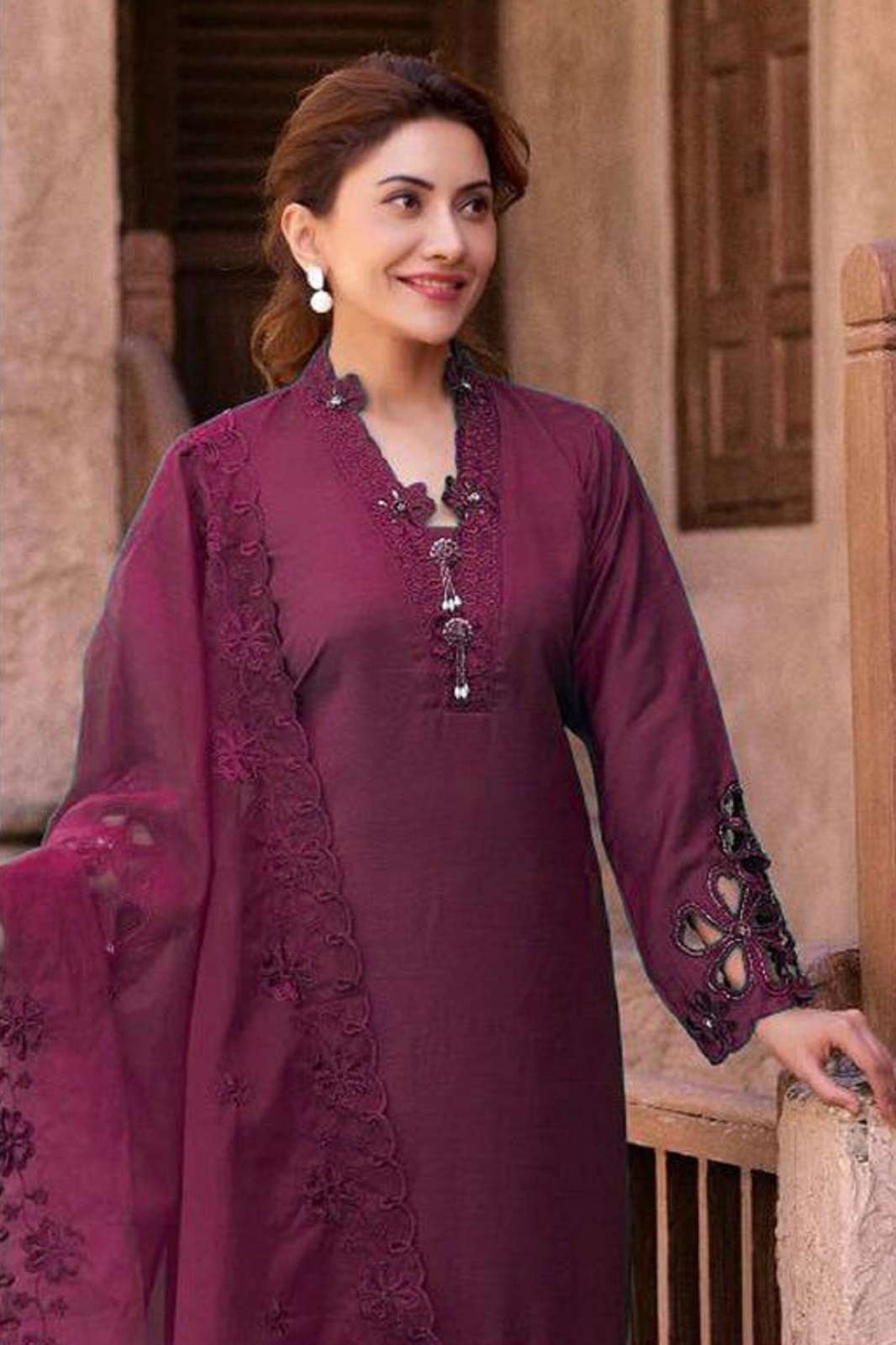 HOOR TEX HF 157 A TO E VISCOSE THREAD EMBROIDERED READYMADE SUITS