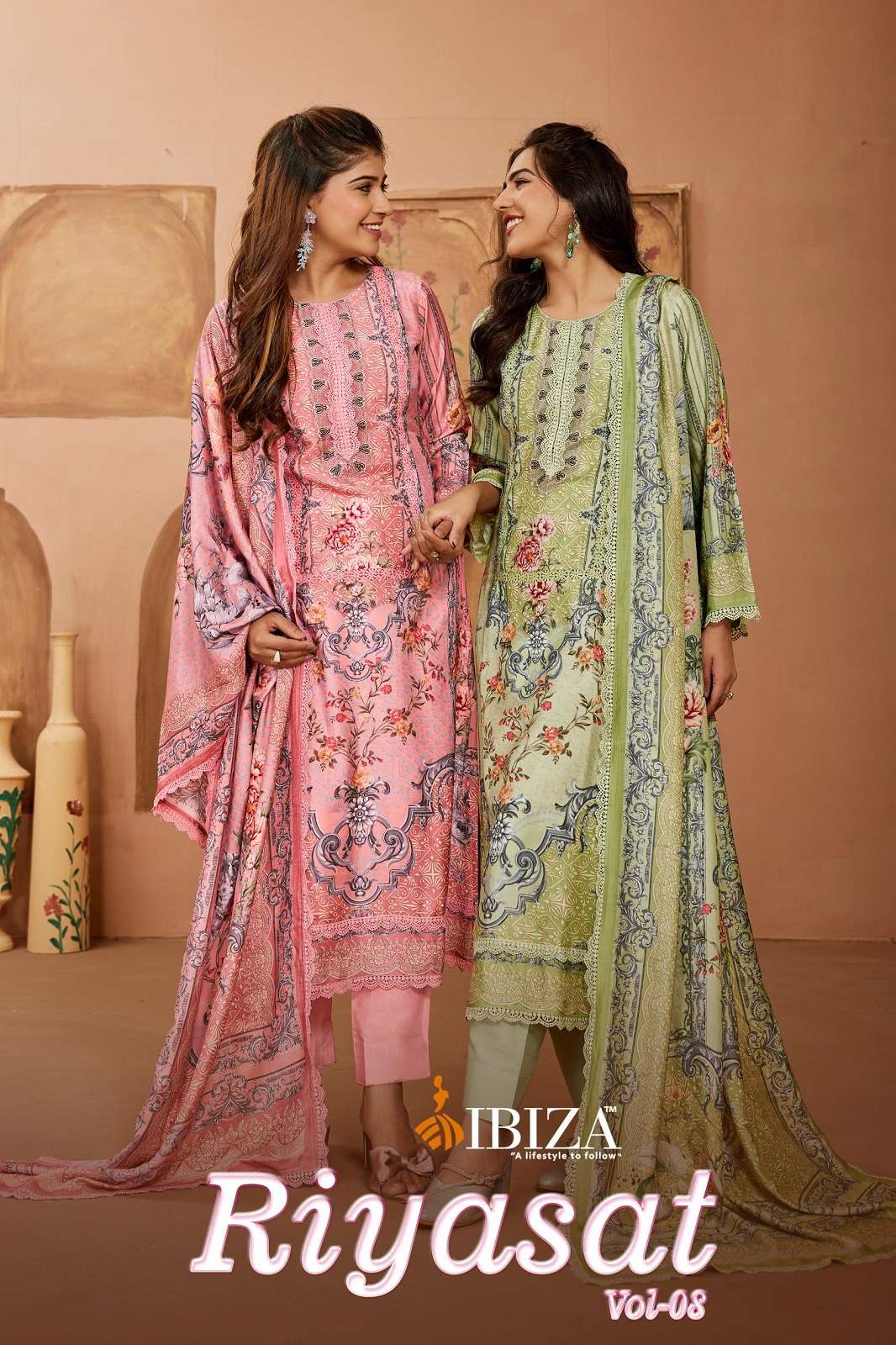 IBIZA RIYASAT VOL 8 BEMBERG MUSLIN HAND WORKED SUITS