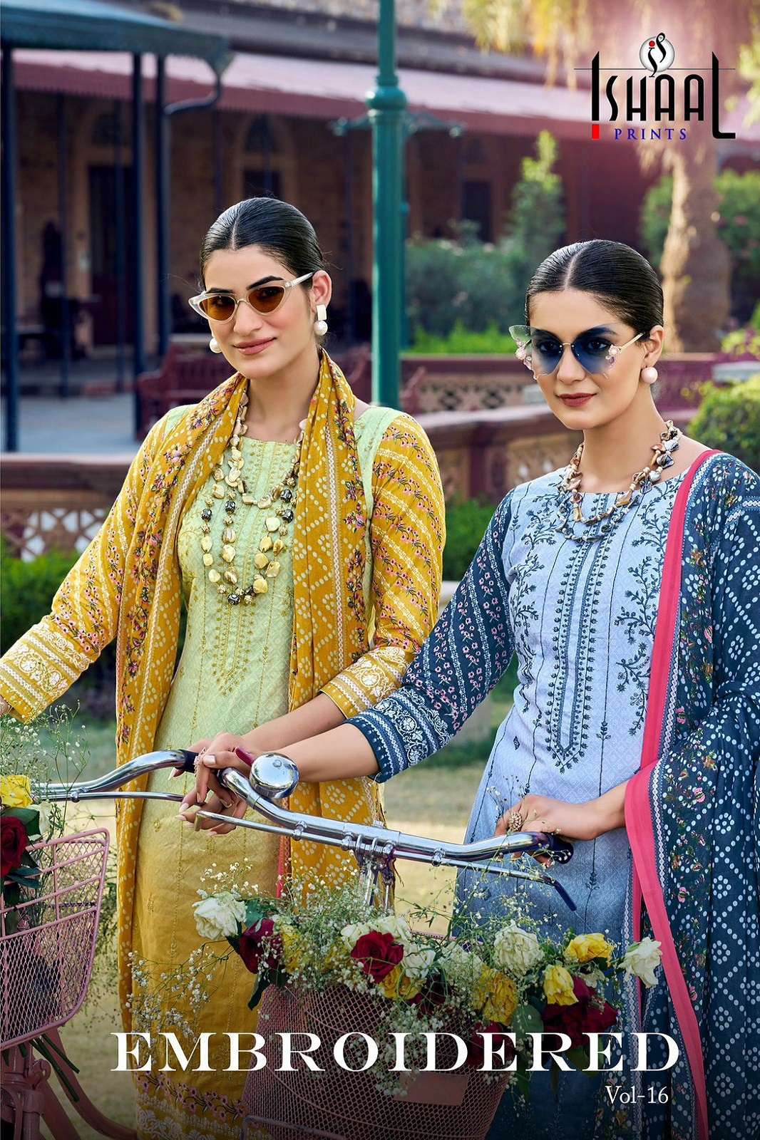 ISHAAL PRINTS EMBROIDERED VOL 16 LAWN DRESS MATERIALS