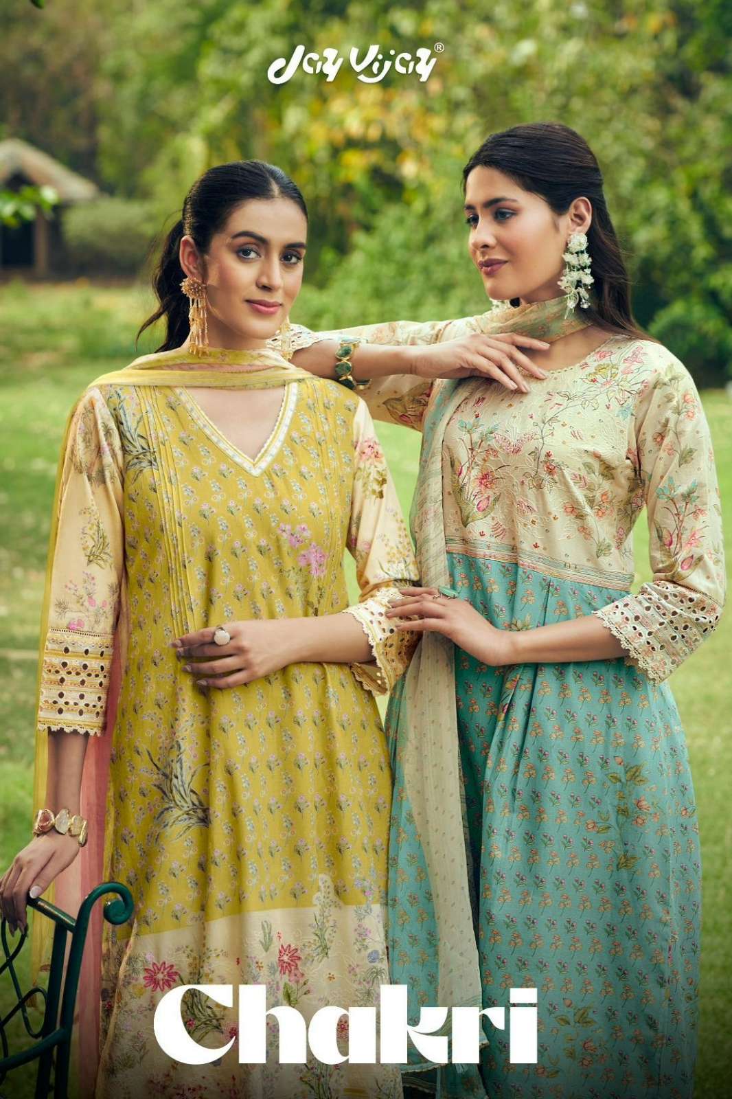 JAY VIJAY CHAKRI PURE COTTON EMBROIDERY DIGITAL PRINTED SUIT WITH HANDWORK