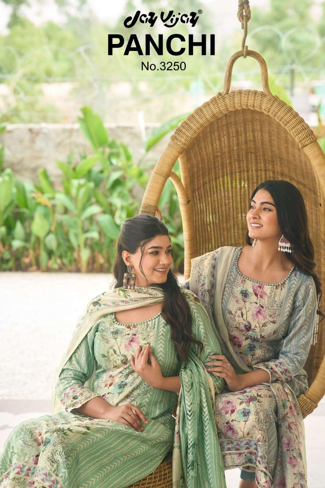 JAY VIJAY PANCHI 3250 PURE MOGA SILK SUIT WITH EMBROIDERY