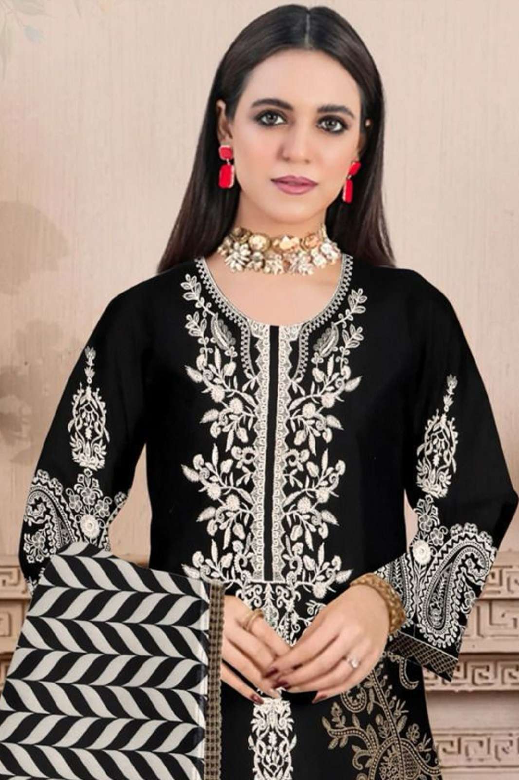 JIHAN MARIA B 3519 HEAVY RAYON KASHMIRI EMBROIDERED SUITS