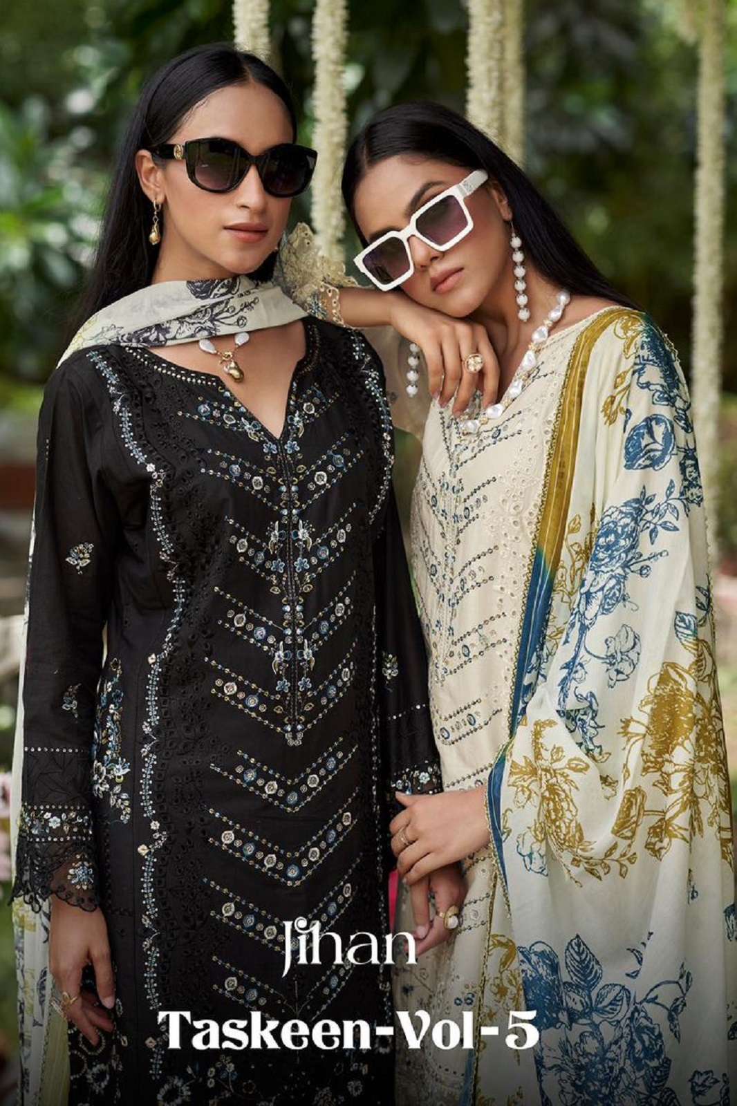JIHAN TASKEEN VOL 5 COTTON HEAVY EMBROIDERED SUITS