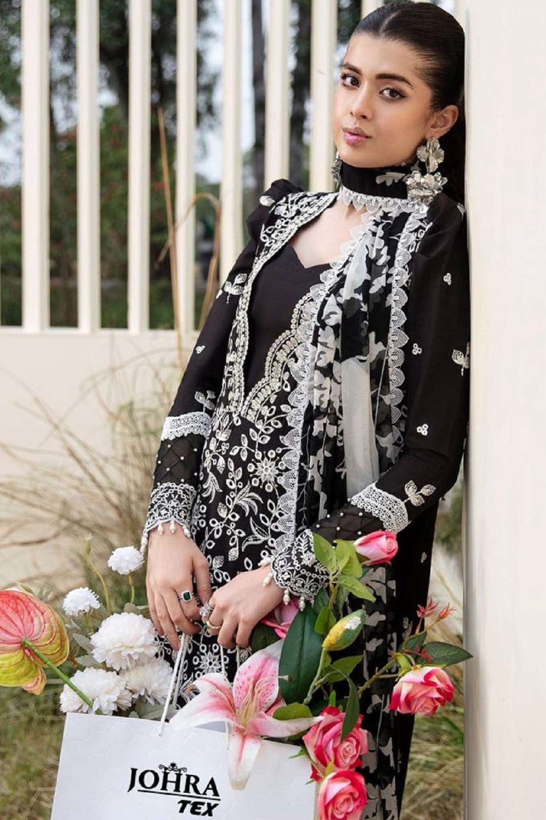 JOHRA TEX JT 175 RAYON COTTON EMBROIDERED SUITS