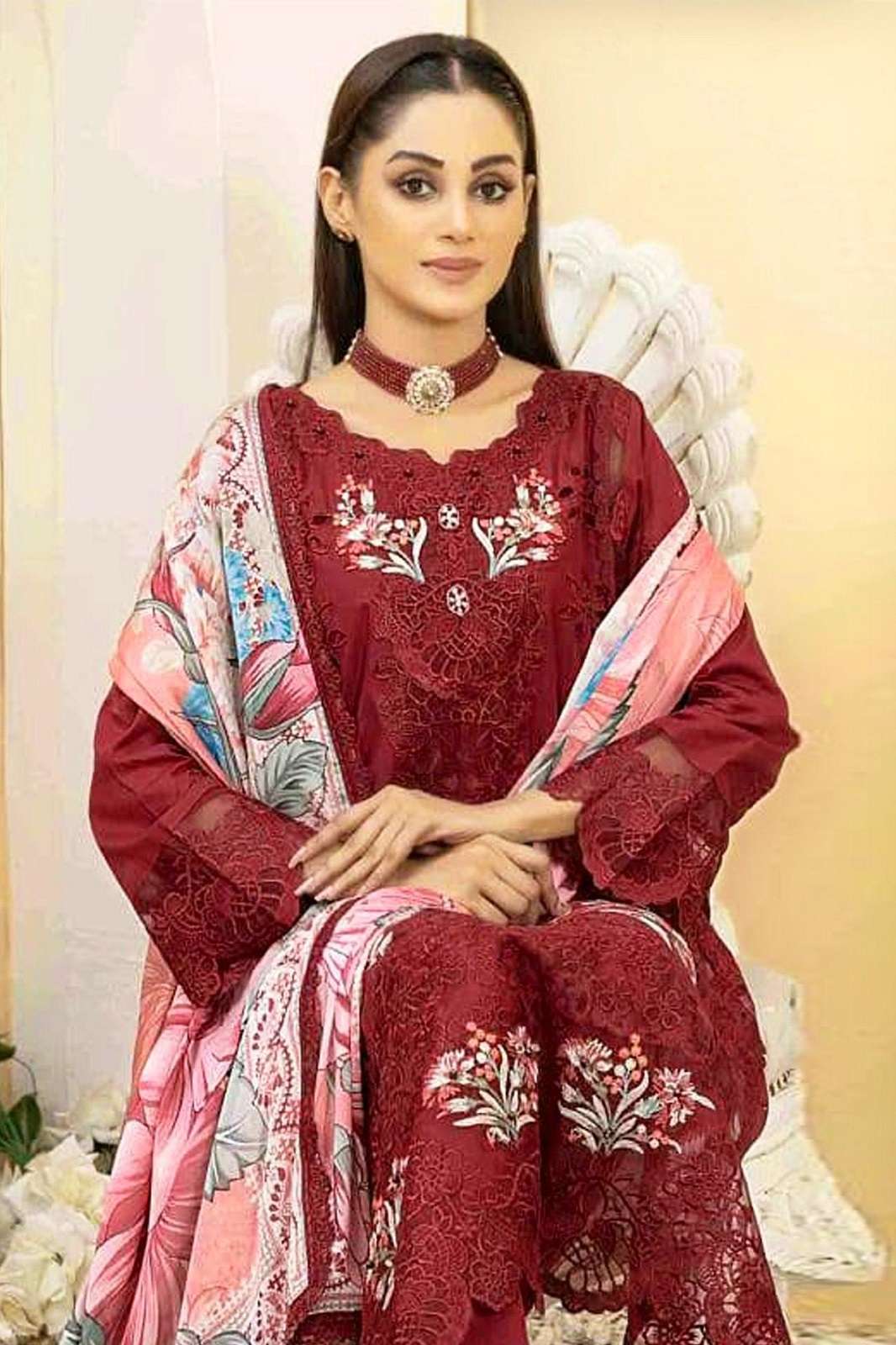 JOHRA TEX JT 177 CAMBRIC COTTON EMBROIDERED SUITS