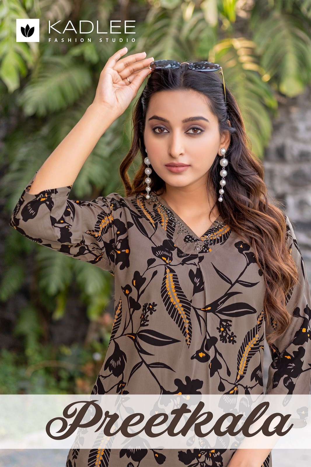 KADLEE PREETKALA RAYON HAND WORKED READY TO WEAR KURTIES