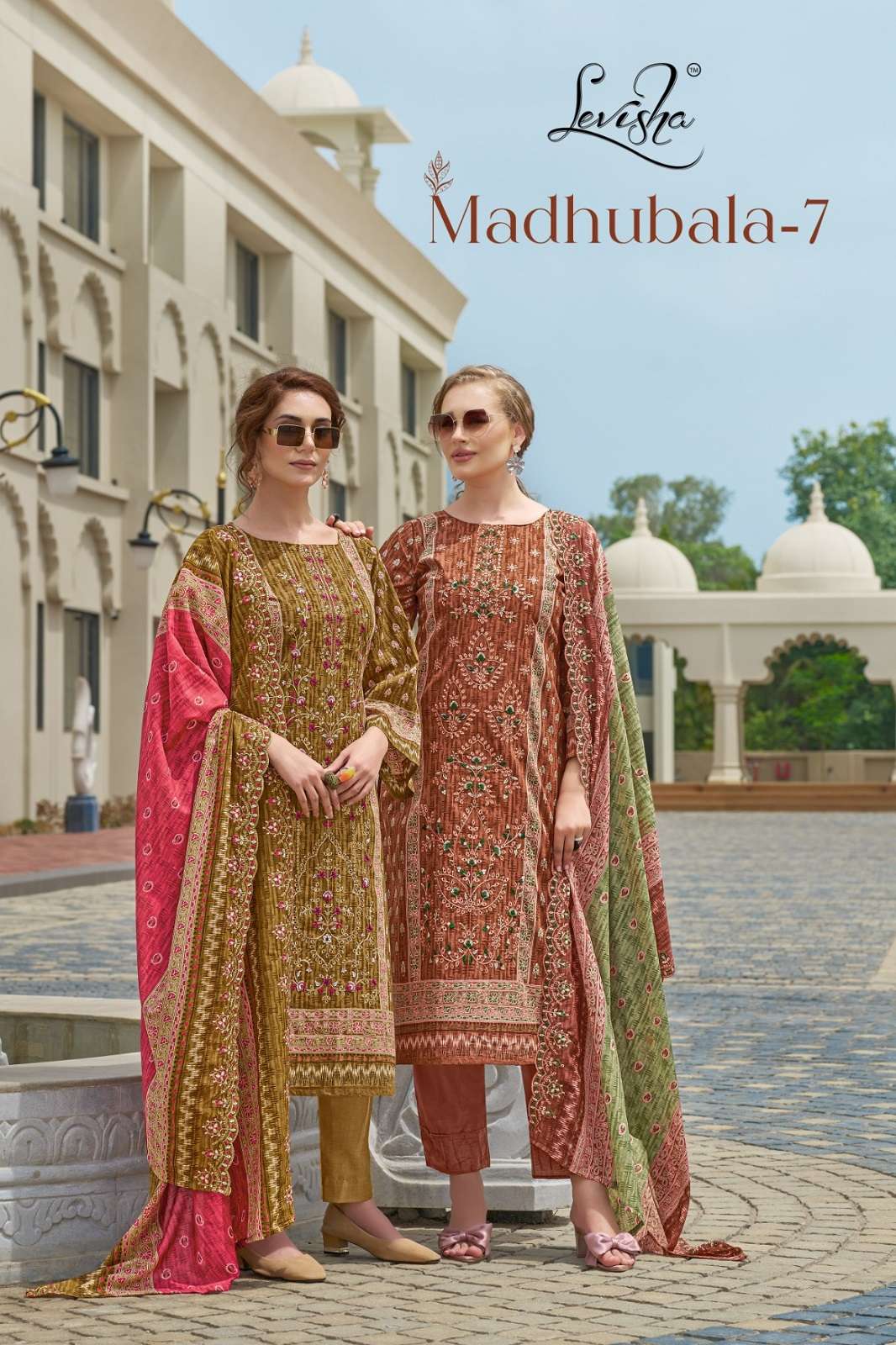 LEVISHA MADHUBALA VOL 7 EMBROIDERED DRESS MATERIALS