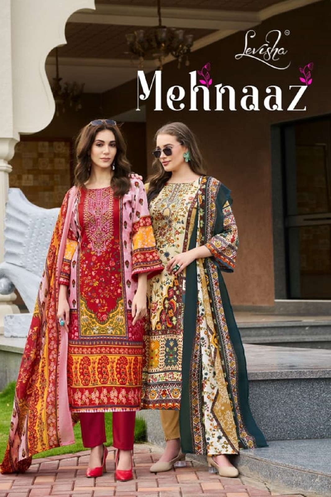 LEVISHA MEHNAAZ COTTON EMBROIDERED DRESS MATERIALS