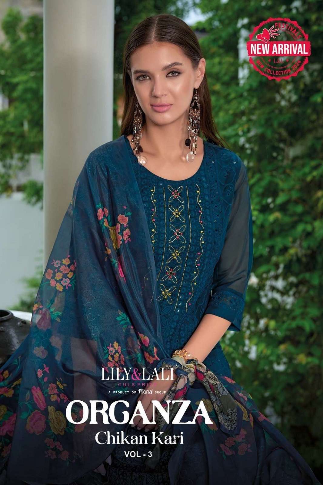 LILY & LALI ORGANZA CHIKANKARI VOL 3 READY TO WEAR ANARKALI KURTIES