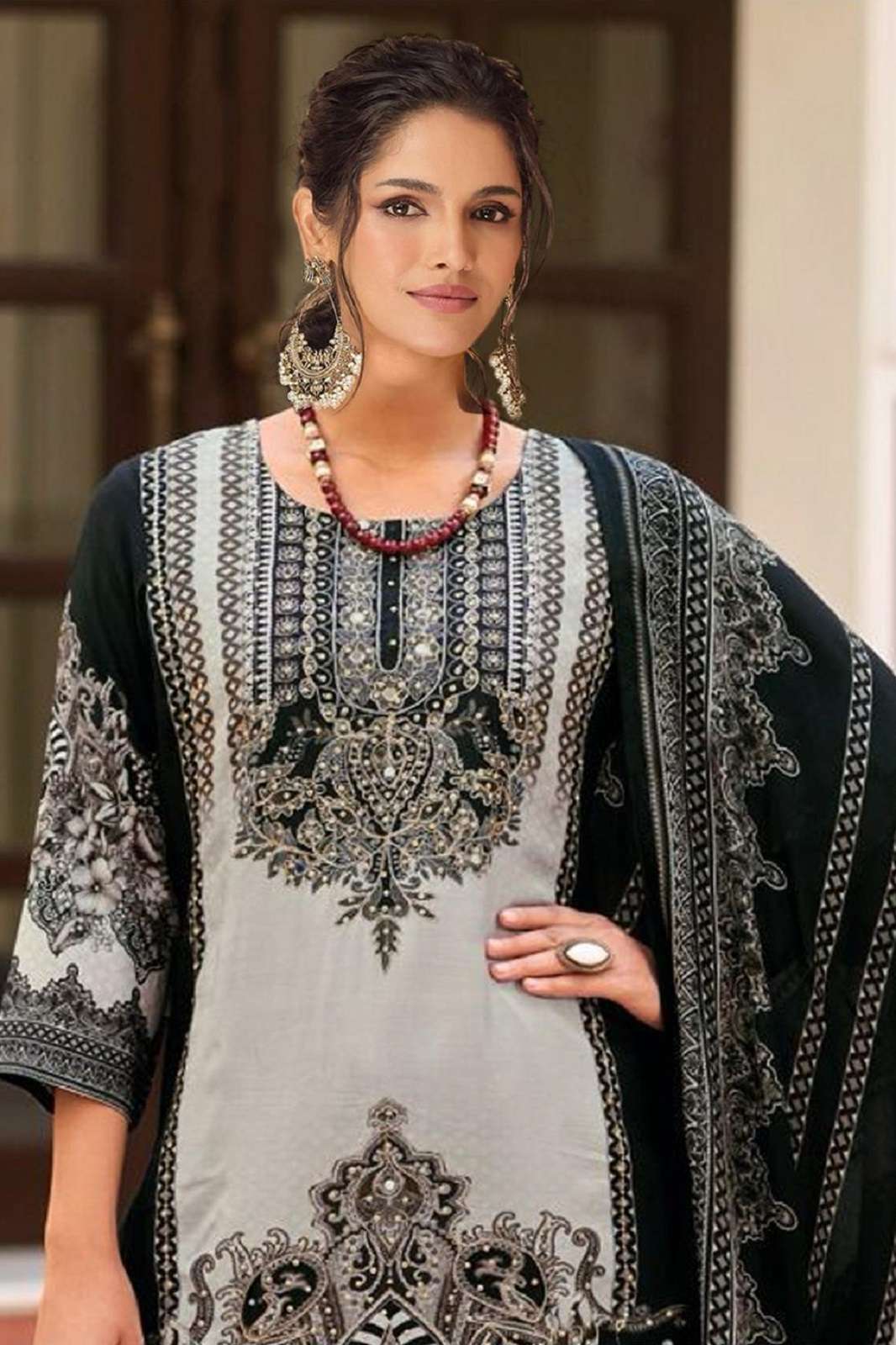MEHBOOB TEX 1613 VISCOSE MUSLINE HANDWORKED SUITS