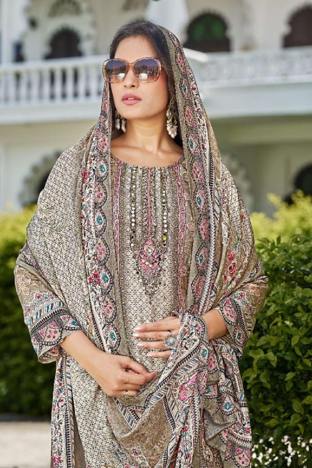 MOTIFZ 967 VISCOSE DIGITALLY PRINTED HANDWORKED SUITS