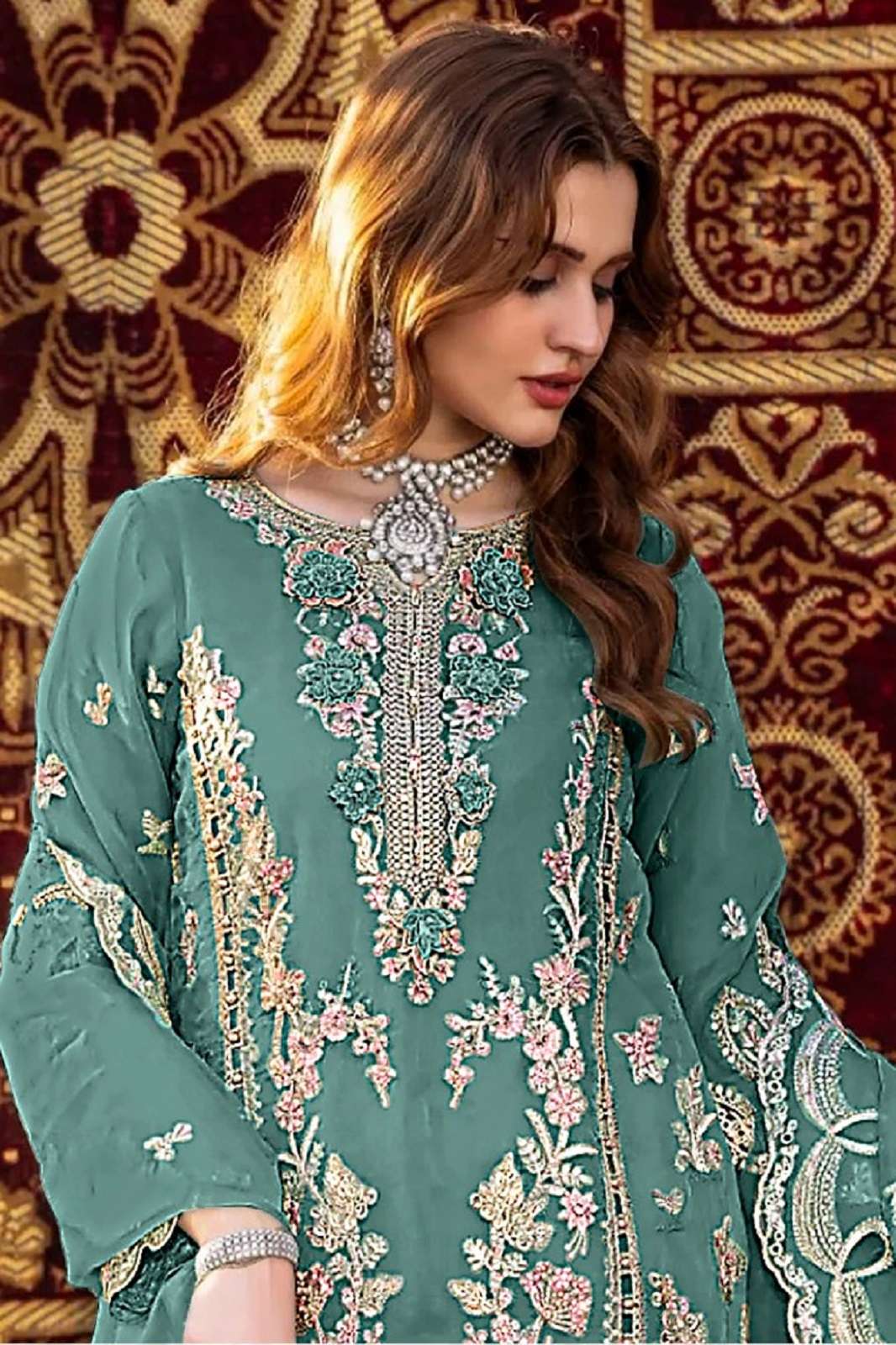 MOTIFZ 971 A TO D ORGANZA HEAVY EMBROIDERED SUITS