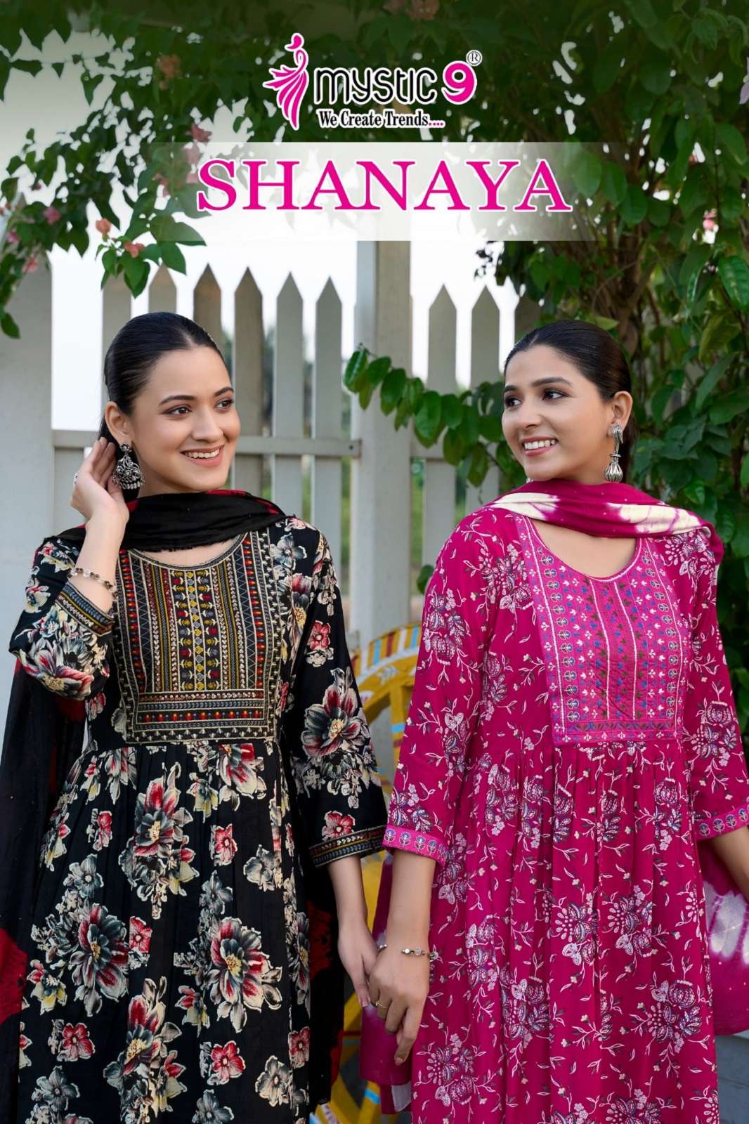MYSTIC9 SHANAYA VOL 9 READY TO WEAR RAYON ANARKALI KURTIES
