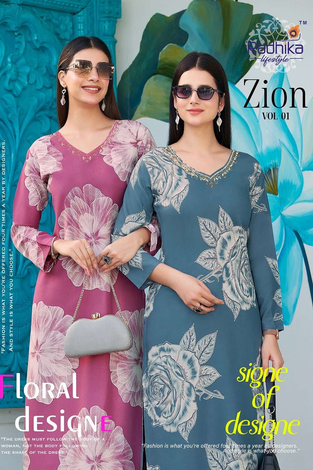 RADHIKA LIFESTYLE ZION VOL 1 RAYON READY TO WEAR KURTIES