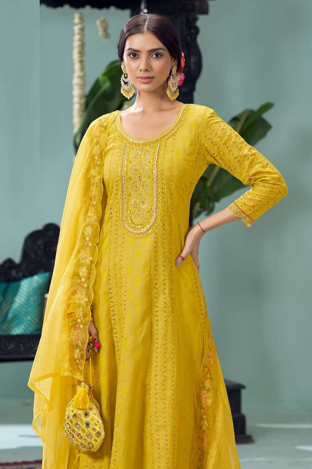 RANGOON KESAR COTTON HANDWORKED READY TO WEAR KURTIES