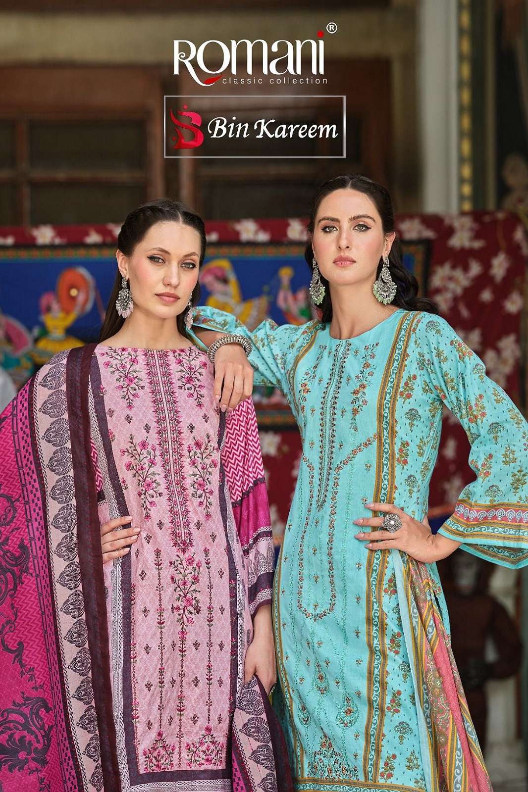 ROMANI BIN KAREEM SOFT COTTON EMBROIDERED DRESS MATERIALS