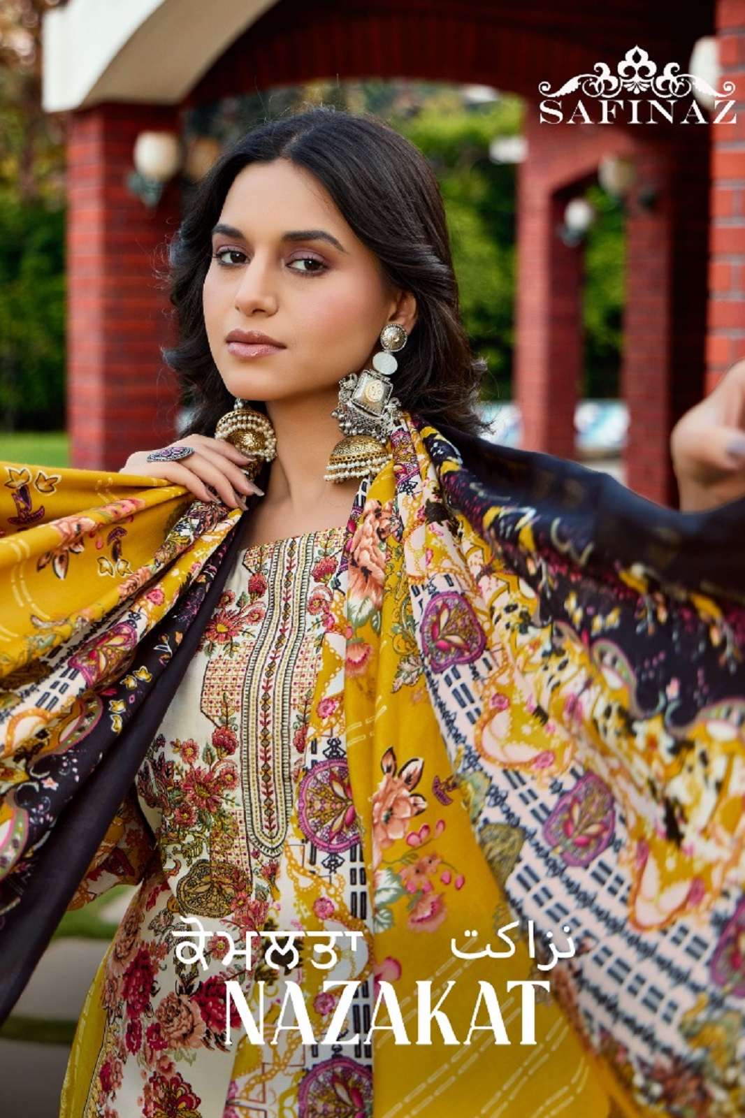 SAFINAZ NZAKAT SOFT COTTON EMBROIDERED DRESS MATERIALS