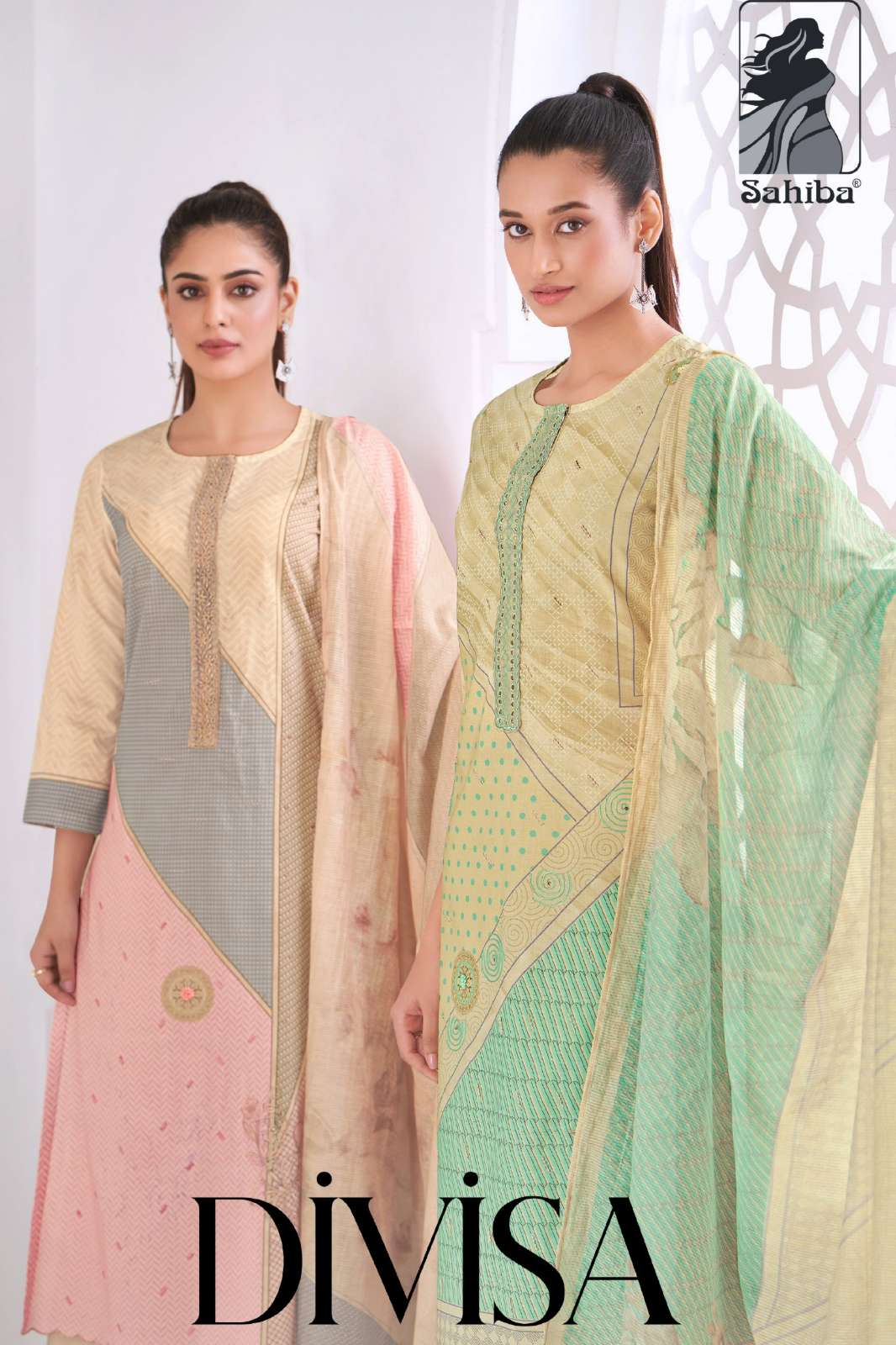 SAHIBA DİVİSA PURE COTTON LAWN DIGITAL PRINTED SUIT WITH EMBROIDERY