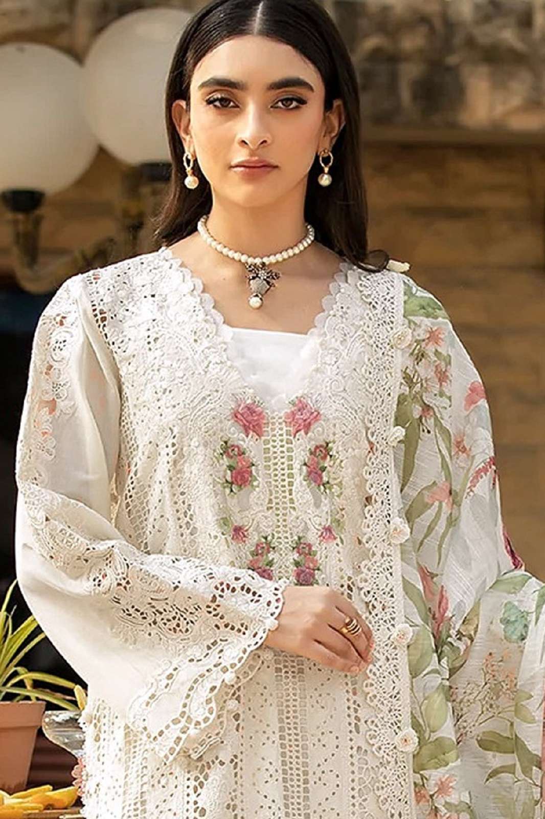 SERINE S 692 A TO D CAMBRI COTTON EMBROIDERED SUITS 
