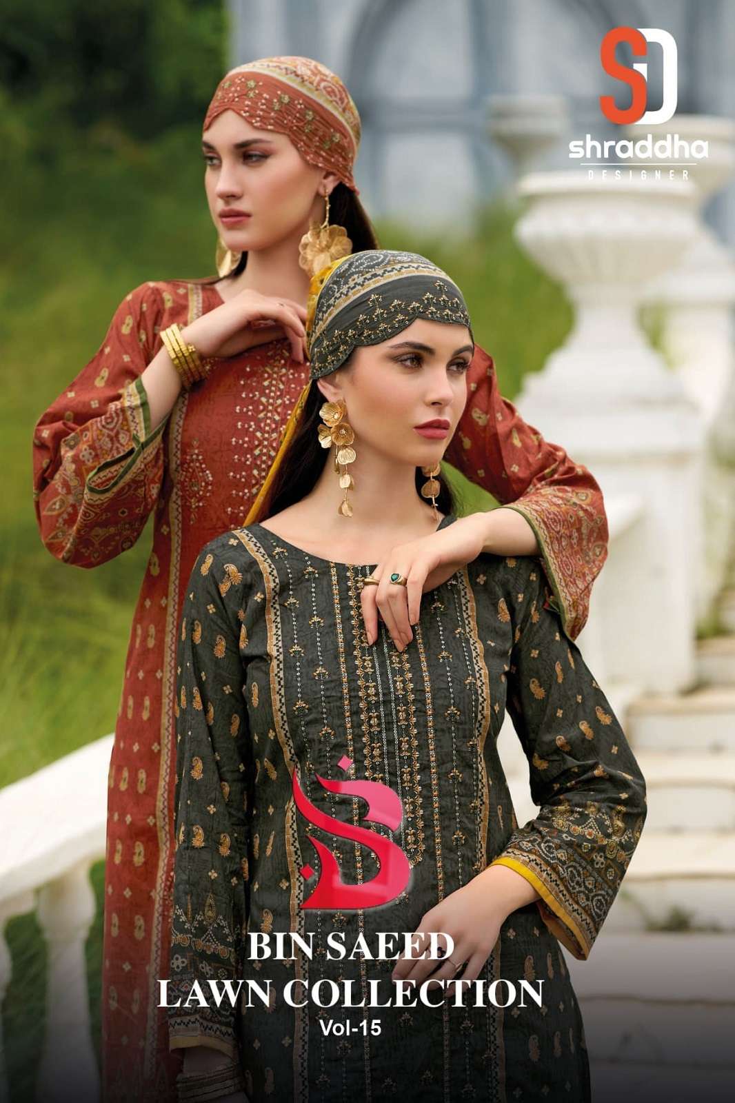 SHRADDHA DESIGNER BIN SAEED VOL 15 EMBROIDERY WORKED SUITS
