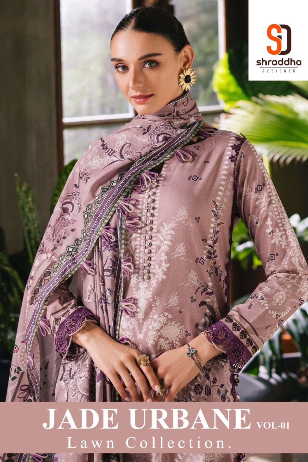 SHRADDHA DESIGNER JADE URBANE VOL 1 EMBROIDERED DRESS MATERIALS