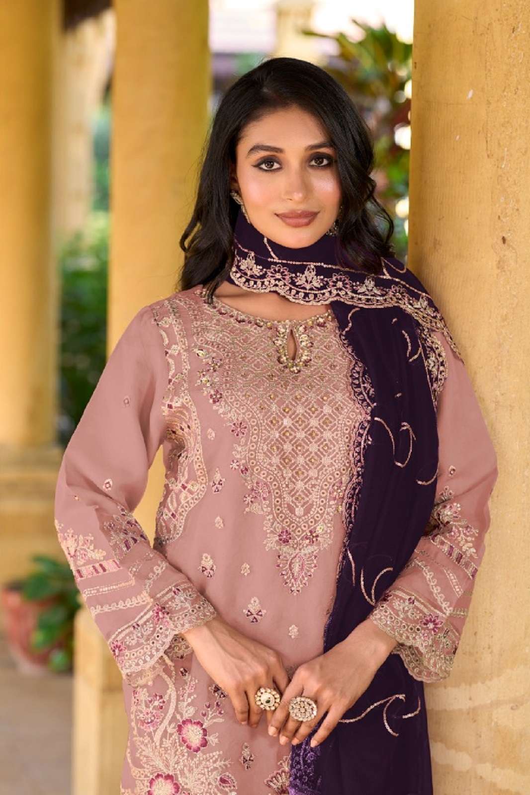 SHREE FAB K 5279 A TO D ORGANZA EMBROIDERED SUITS