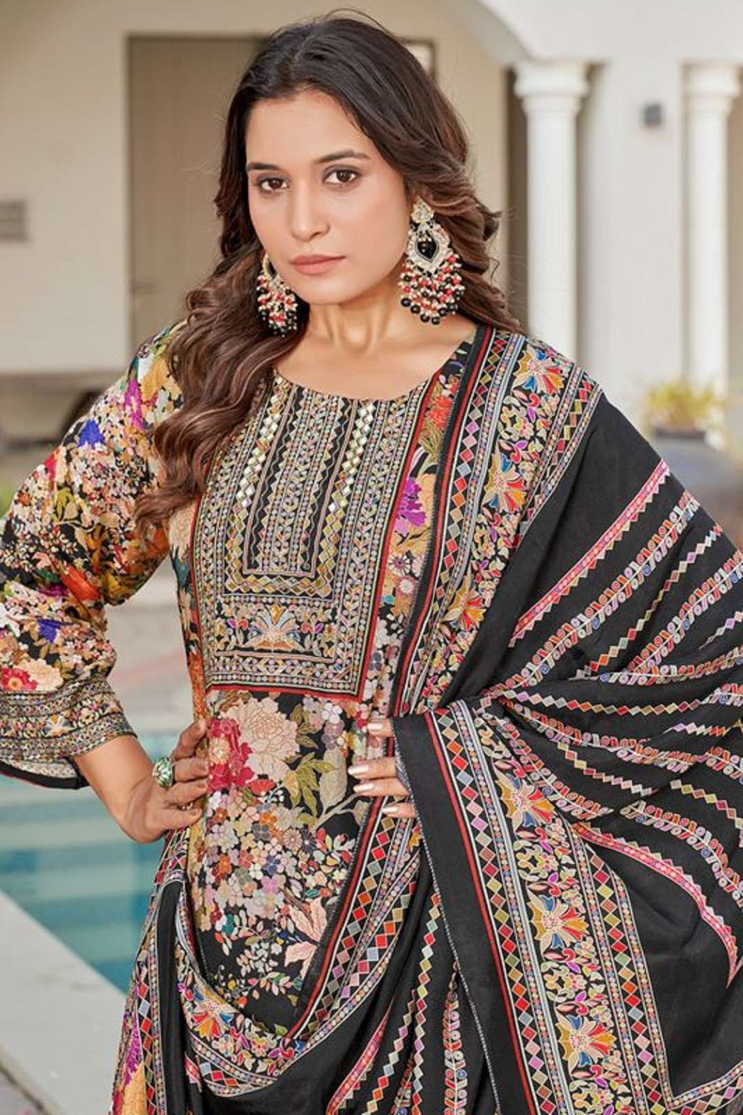 SHREE FAB KT 234 AB VISCOSE MUSLINE HANDWORKED SUITS