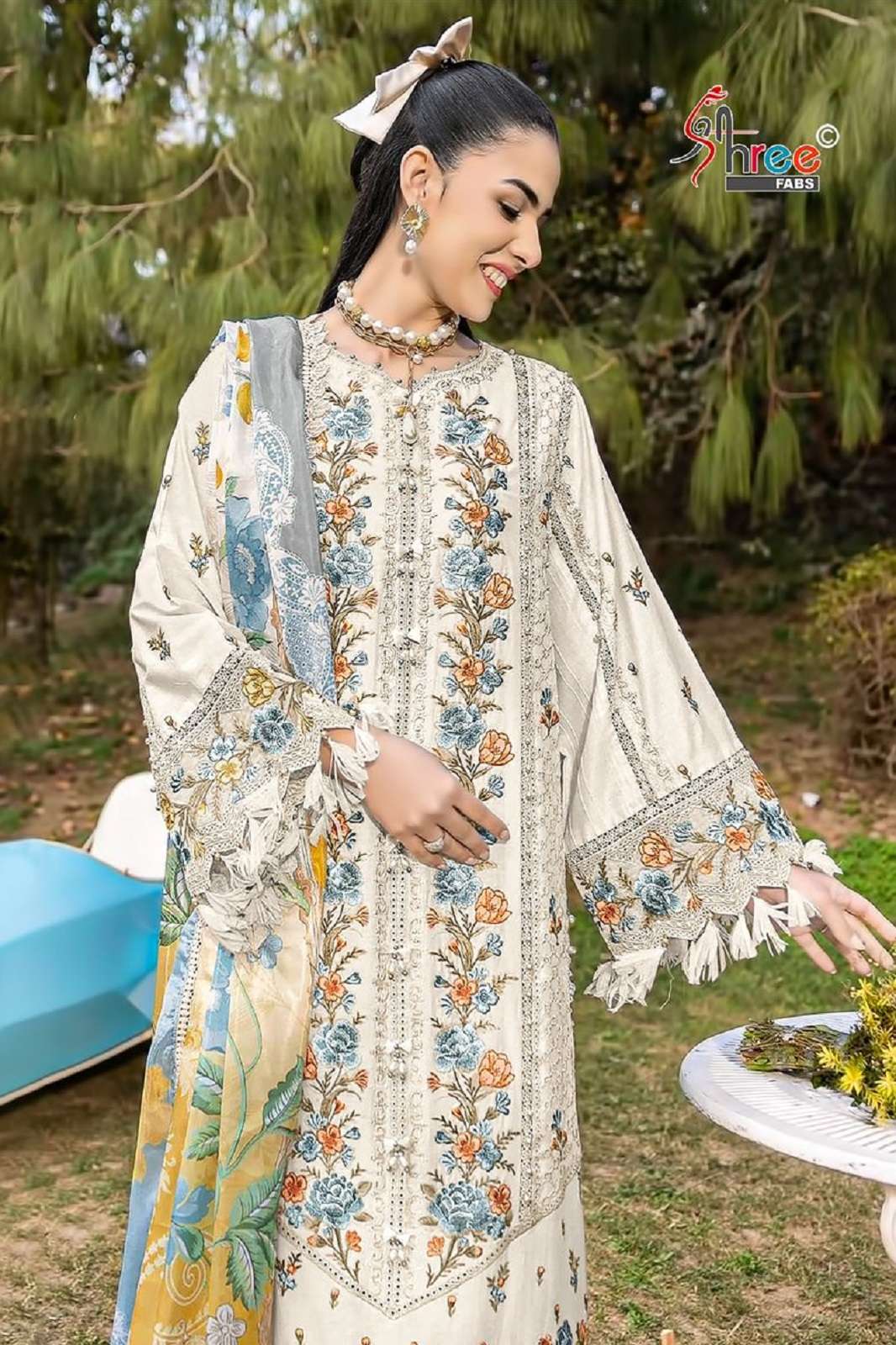SHREE FAB MARIA B COLOUR VOL 3 COTTON EMBROIDERED SUITS 