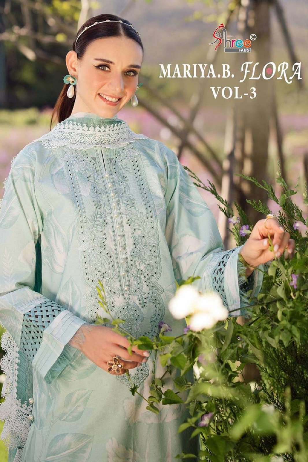 SHREE FAB MARIA B FLORA VOL 3 COTTON PRINTED SUITS