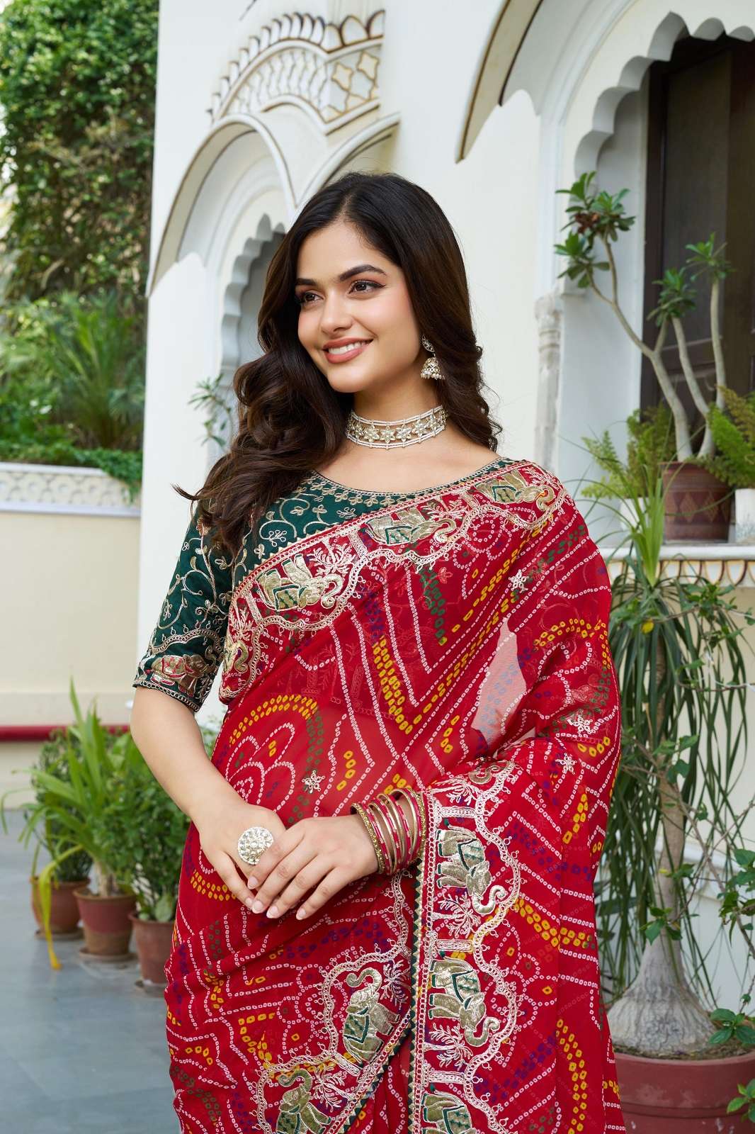 SHRI BALAJI 004 PURE BANDHEJ GOTA PATTI SAREES